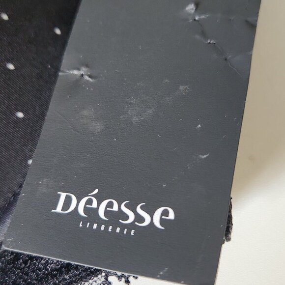 NWT DEESSE | Black Lace Polka Dot Bra Sz 46F - Picture 5 of 6